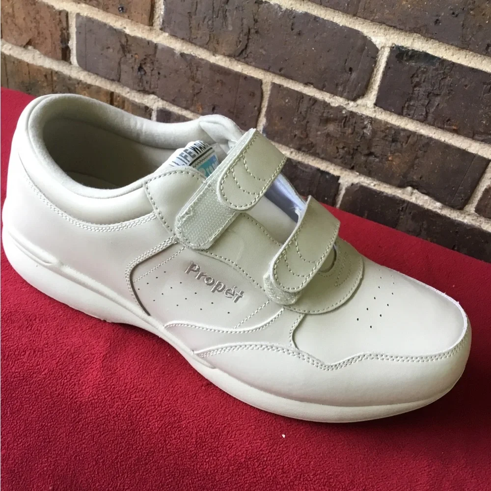 White Leather Velcro Slip-On Loafers White Leather Velcro Slip-On Loafers fons-auto.com main image 3